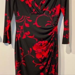 Lauren Ralph Lauren Black and Red Floral Dress